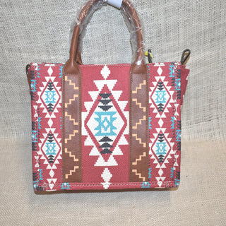 Wrangler Aztec Print Medium Bag Burgundy