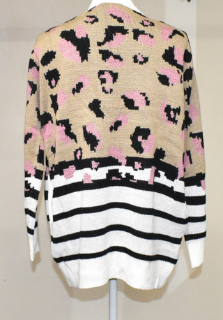 Leopard and Striped Cardigan