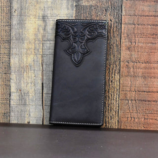 Montana West Men's Leather Tall Wallet Brown and Black