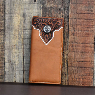 Montana West Men's Leather Wallet Leather with Star