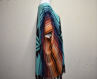 Crazy Train Santa Fe Poncho With Aztec Design