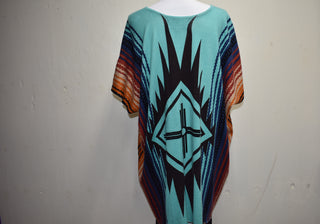 Crazy Train Santa Fe Poncho With Aztec Design