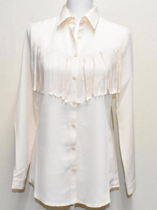 Long Sleeved Western Shirt Fringe Trim