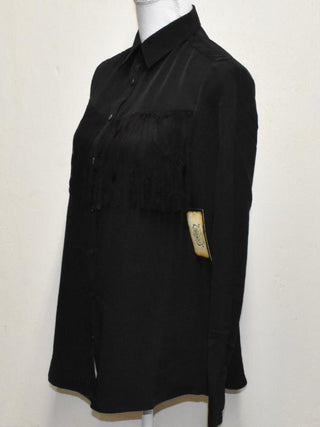 Long Sleeved Western Shirt Fringe Trim