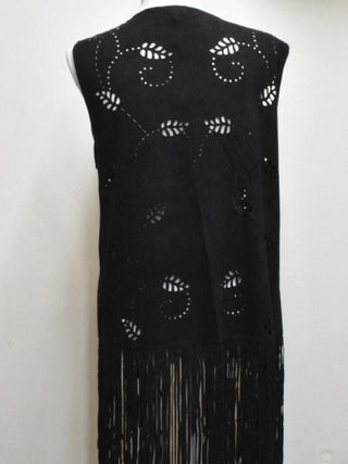 Laser Cut Fringe Vest Multiple Colors