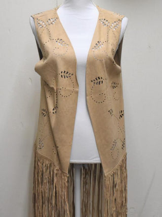 Laser Cut Fringe Vest Multiple Colors