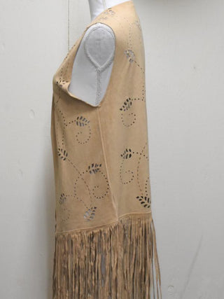 Laser Cut Fringe Vest Multiple Colors
