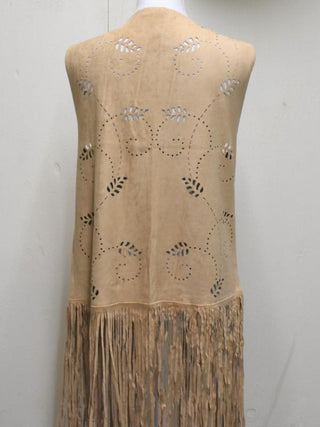 Laser Cut Fringe Vest Multiple Colors