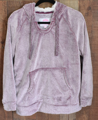 Soft Velour Fleece Pullover Purple