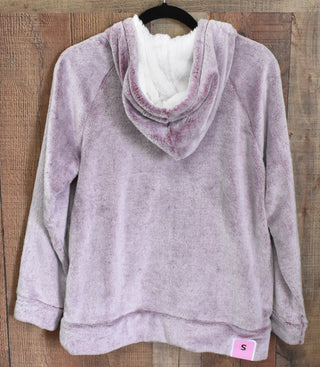Soft Velour Fleece Pullover Purple