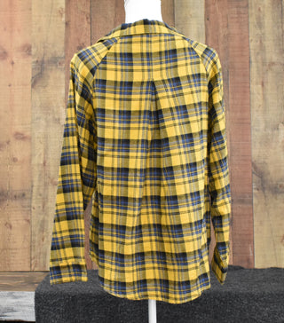 Front Tie Plaid Flannel  Long Sleeved Top