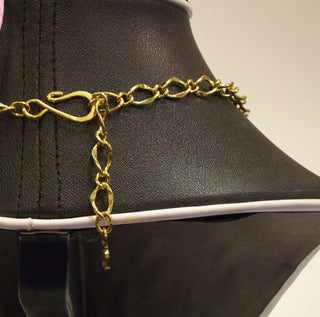 Handcrafted Antique Gold Plate and Bone Bead Necklace