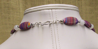 Handcrafted Necklace and Earrings Pink Calsilica